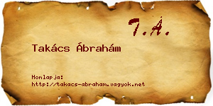 Takács Ábrahám névjegykártya