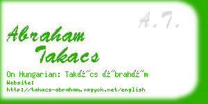 abraham takacs business card